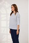 CAMEO LINEN TOP - navy sky